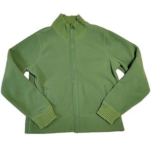 Old Navy Green Fleece Zip Jacket  Ribbed collar L